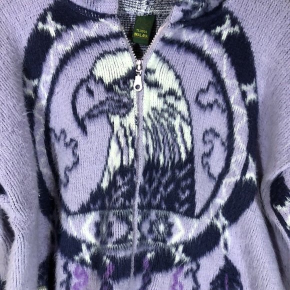 Vintage Tejidos Imalaya Wool Full Zip EAGLE NATIVE AMERICAN Jacket Womens  Sz L - Picture 5 of 11